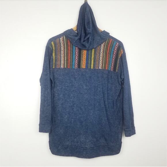 Silver Gate | Blue Burn Out Hoodie with Embroidery - Picture 2 of 6